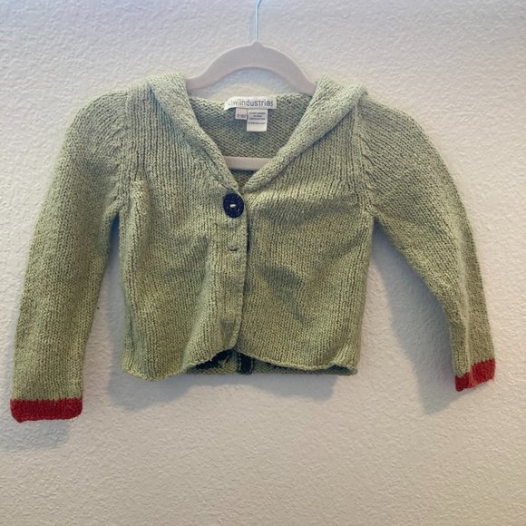 kiwiindustries 12-18m Knitted Green Sweater With Tulip On Back - Picture 1 of 2
